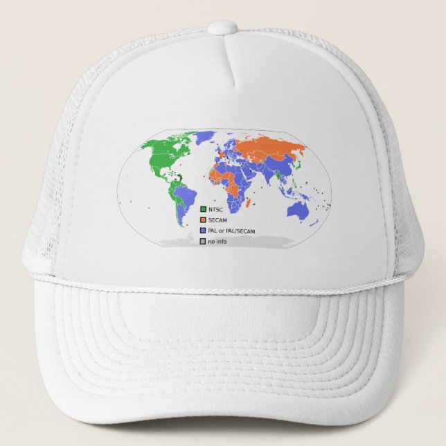 Casquette Carte du monde de pal NTSC SECAM TV (Devant)