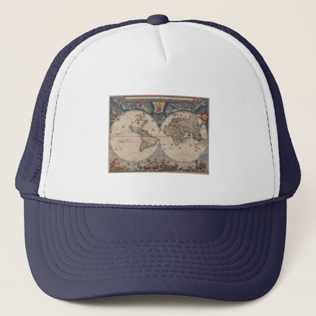 Casquette Carte du monde Globe Travel Antique (Devant)