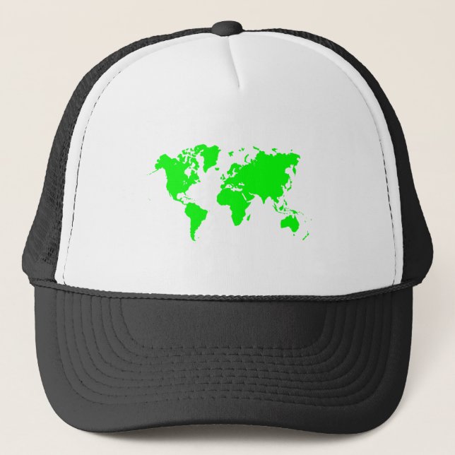 Casquette Carte du monde - Vert (Devant)