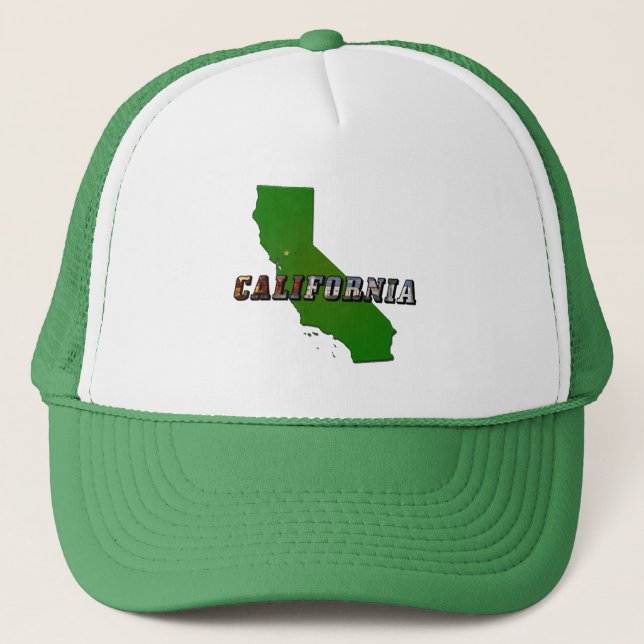 Casquette Carte et texte de l'image en Californie (Devant)
