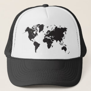 Casquette carte noire du monde