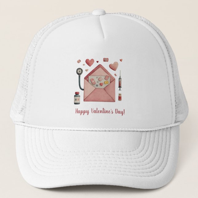 Casquette Carte postale de conception de la Saint-Valentin s (Devant)