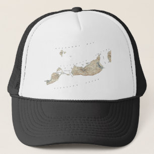 Casquette carte topographique d'île de Cuttyhunk des année