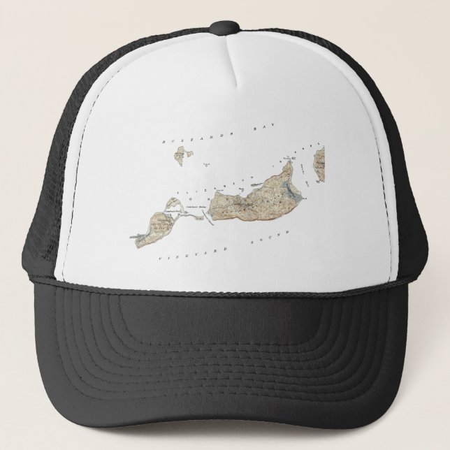 Casquette carte topographique d'île de Cuttyhunk des années (Devant)