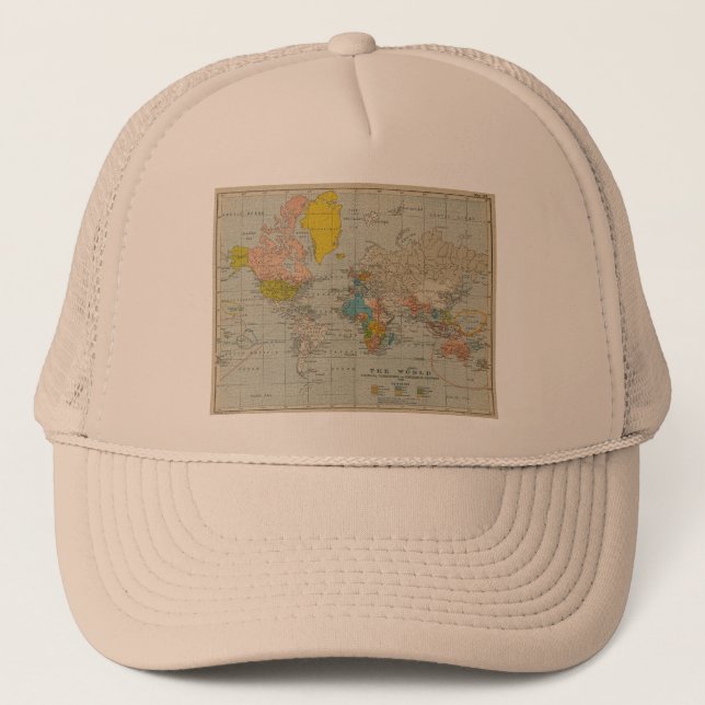Casquette Carte vintage 1910 du monde (Devant)