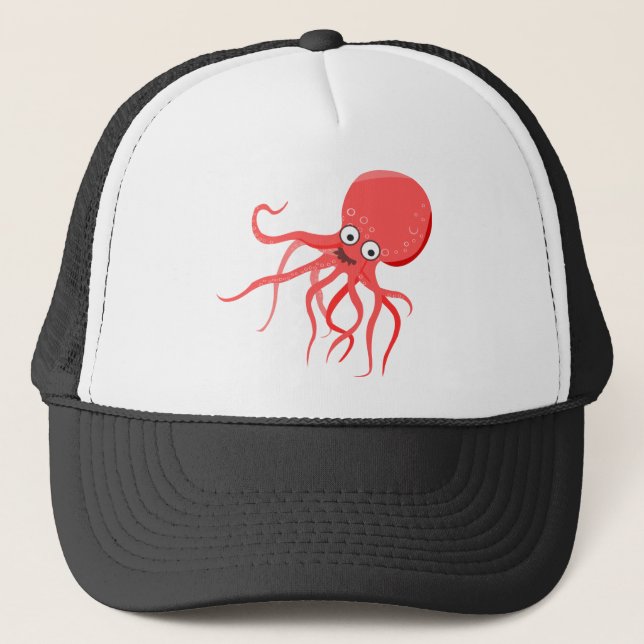 Casquette Cartographie octopus orange mer rouge (Devant)