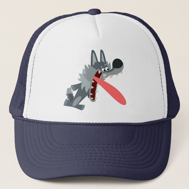 Casquette Cartoon Loup Excité (Devant)