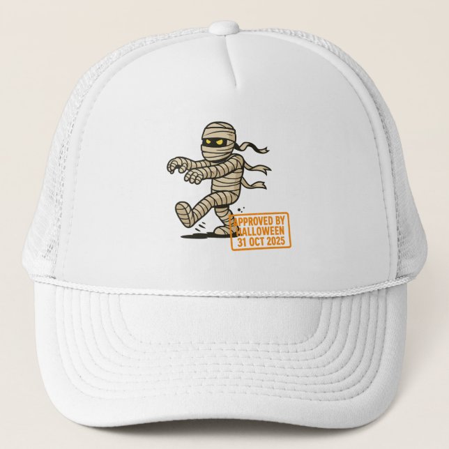 Casquette Cartoon Mummy - Approuvé par Halloween (Devant)
