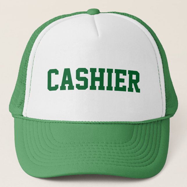 CASQUETTE CASHIER avec texte vert (Devant)