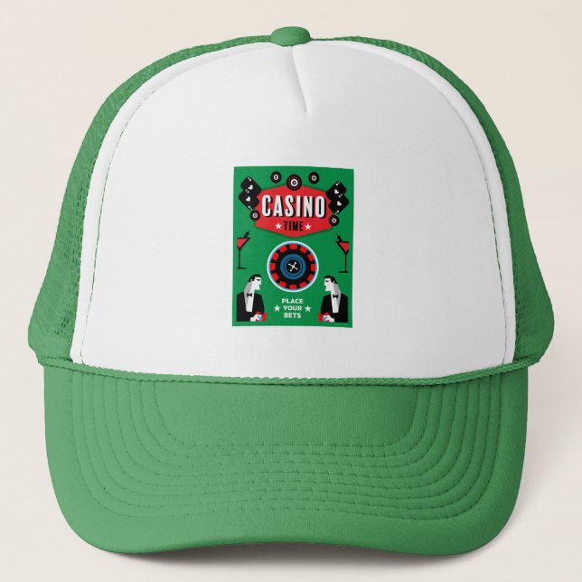 Casquette Casino Gambling Poker Roulette (Devant)