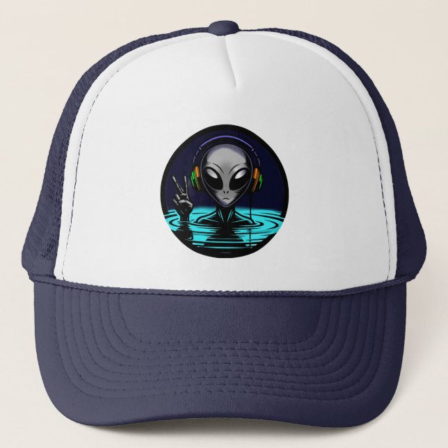 Casquette Casque Alien donnant signe de paix (Devant)