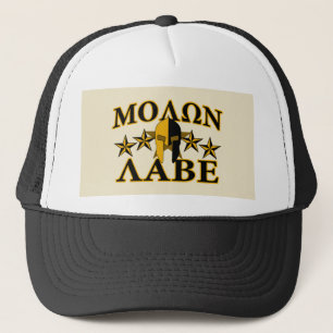 Casquette Casque de Guerrier Spartiate Molon Labe Décor Doré