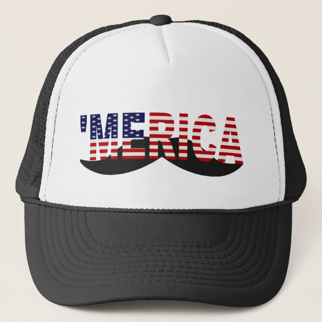 Casquette 'Casquette de moustache de drapeau de MERICA USA (Devant)