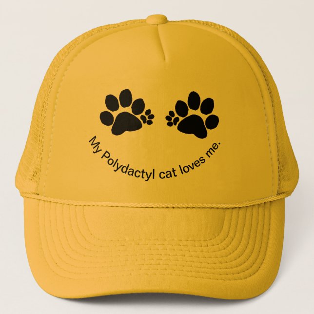 Casquette Casquette, Trucker - Empreintes de pattes polydact (Devant)
