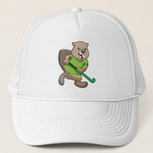 Casquette Castor de Hockey avec batte de Hockey