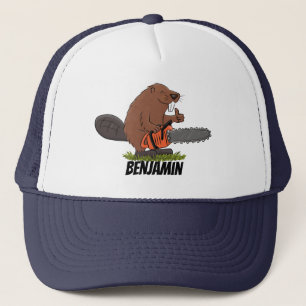Casquette Castor drôle avec humour de dessin animé de tronço