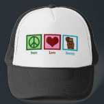 Casquette Castors Peace Love<br><div class="desc">Un signe de paix, un coeur, et un castor mignon sur un joli cadeau Peace Love Beavers.</div>