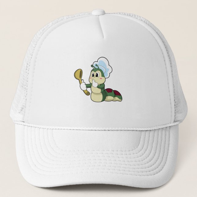 Casquette Caterpillar en chef avec cuillère en bois (Devant)