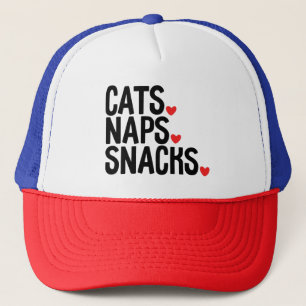 Casquette Cats Naps Snacks - Amoureux de les chats