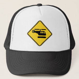 Casquette Caution Helicopter Sign