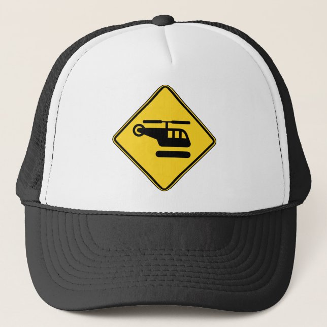 Casquette Caution Helicopter Sign (Devant)
