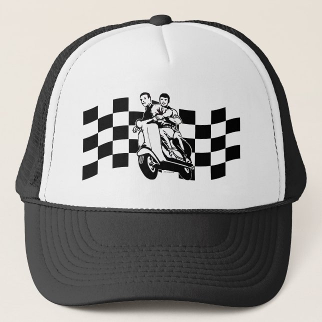 Casquette Cavaliers noirs et blancs de scooter de contrôle (Devant)