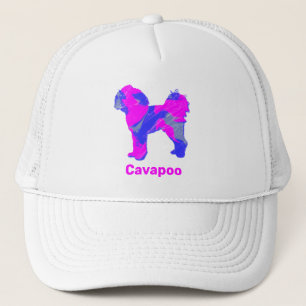 Casquette Cavapoo Chien Cute Rose Silhouette Personnalisée