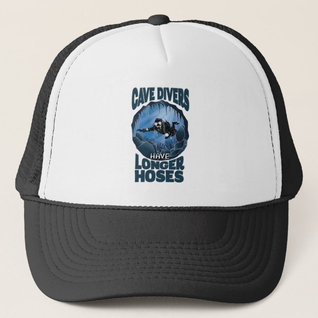 Casquette Cave Divers Have Longer Hoses - Funny Diving (Devant)