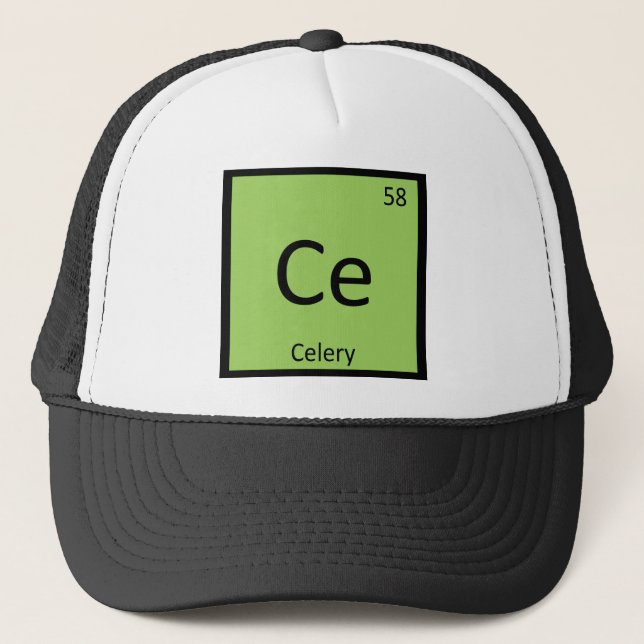 Casquette Ce - Céleri Chimie Tableau Périodique (Devant)