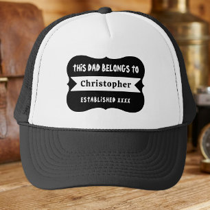 Casquette Ce papa appartient à nom personnalisé année noir