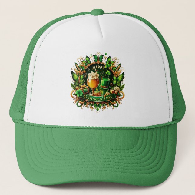 Casquette Célébration de la Saint-Patrick Ornée d'Or et de V (Devant)