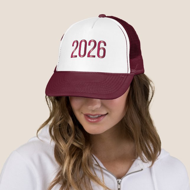Casquette Célébration du Nouvel An 2026-Cap Marron Mousse  (En situation)