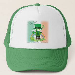 Casquette Célébrez la Saint Patrick avec un chat chanceux