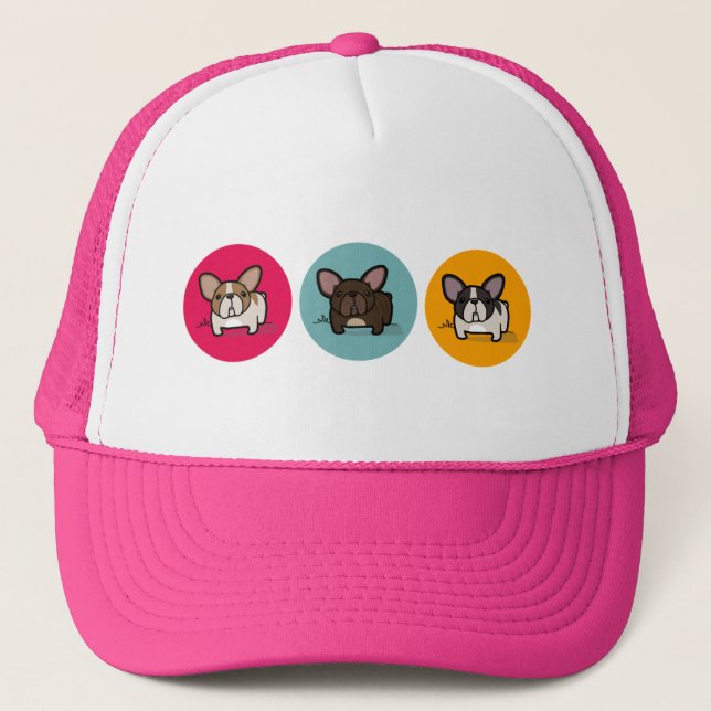 Casquette Cercles de Frenchie - bleu, or et rose (Devant)