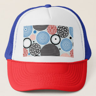 Casquette Cercles multicolores, design motif graphique.