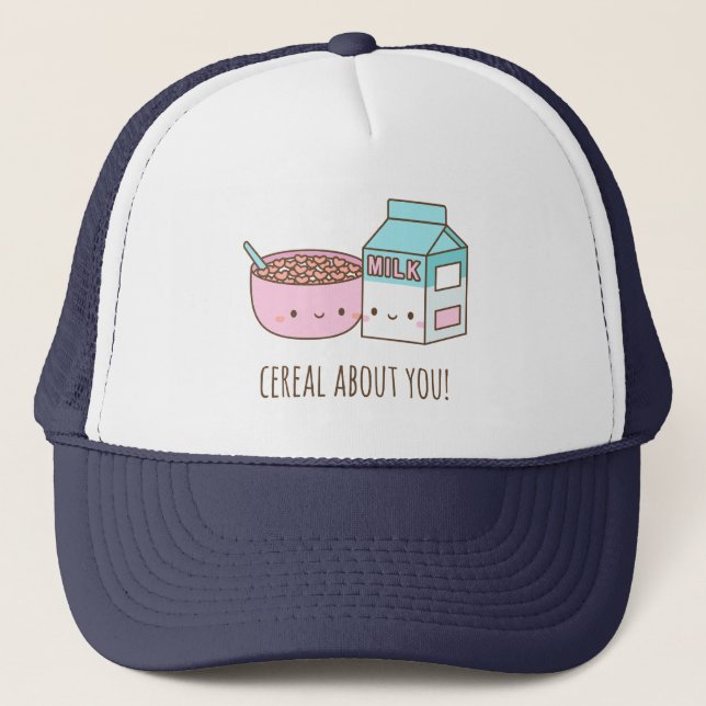 Casquette Céréal Mignon À Propos De Toi Doodle Pour Elle (Devant)