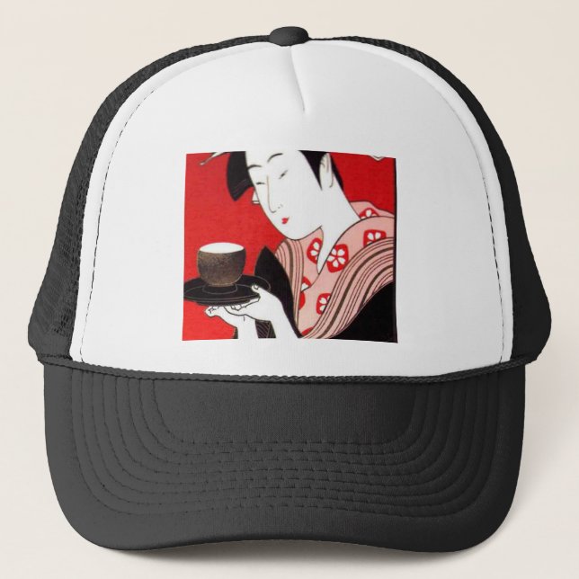 Casquette Cérémonie japonaise du thé de dame Art Imprimer (Devant)