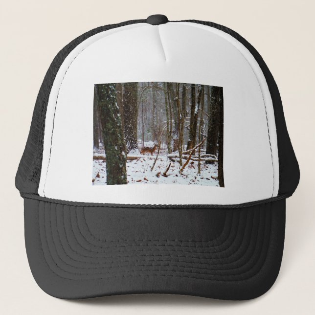 Casquette Cerf dans la chute de neige (Devant)