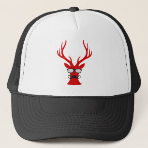 Casquette Cerfs communs rouges de Noël avec des verres de