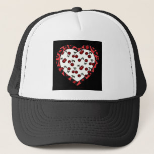 Casquette Cerises RAB Imprimé Léopard Cœur Rockabilly