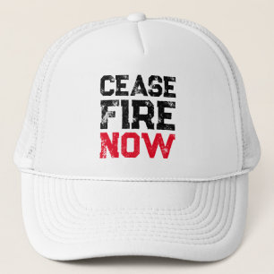 Casquette Cessez le feu Maintenant blanc rouge noir en détre
