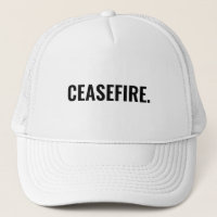 Cessez-le-feu noir blanc texte minimaliste anti-gu