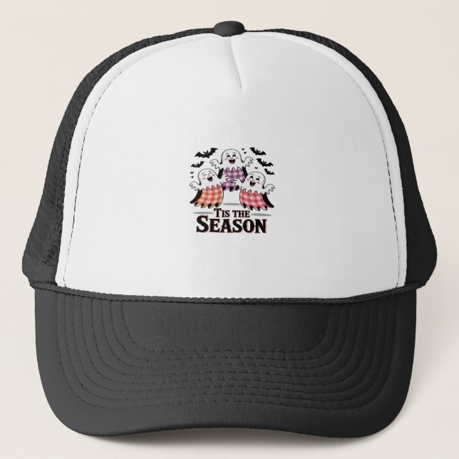 Casquette C'est la saison à carreaux Halloween (Devant)