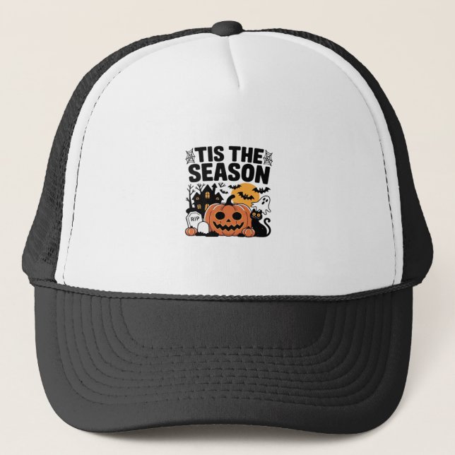 Casquette C'Est La Saison Citrouille Halloween Automne Drôle (Devant)