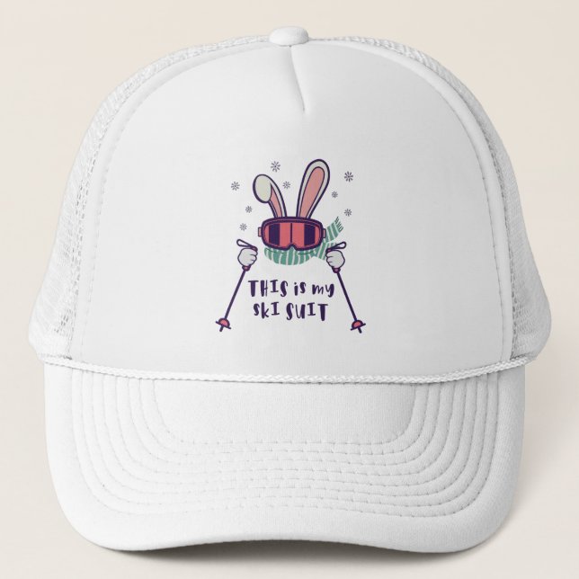 Casquette C'est mon lapin de ski en combinaison de ski avec  (Devant)