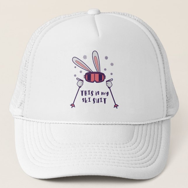 Casquette C'est mon lapin de ski en combinaison de ski avec  (Devant)