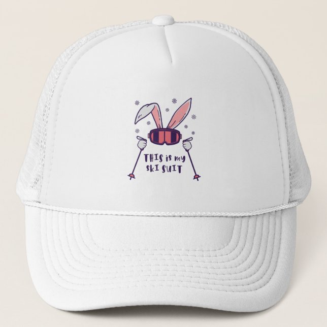 Casquette C'est mon lapin de ski en combinaison de ski avec  (Devant)