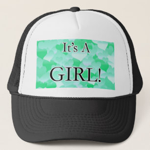 Casquette C'est une fille ! Cœurs à la menthe