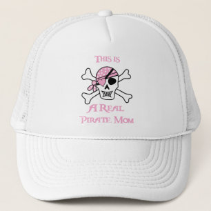Casquette C'est une vraie maman pirate - Crâne rose