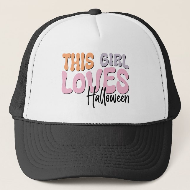 Casquette Cette fille adore Halloween (Devant)